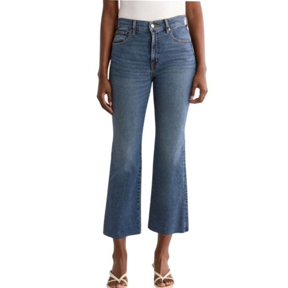 NEW Etica Denim Anya High Rise Modern Flare Jeans Northport Size 32‎ Raw Hem - Picture 3 of 16